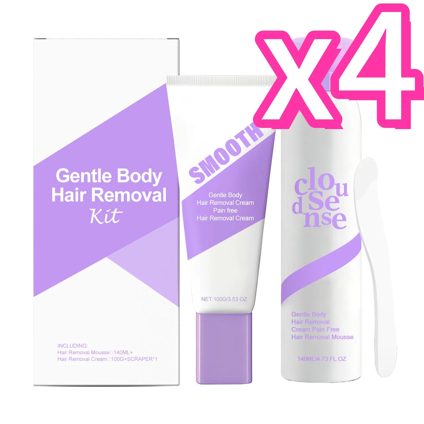 Smooth Body Hair Removal Kit Painless Removal Effective Repair after Shave Discomfort Easy Operate Full Body Use Hair Remove Set