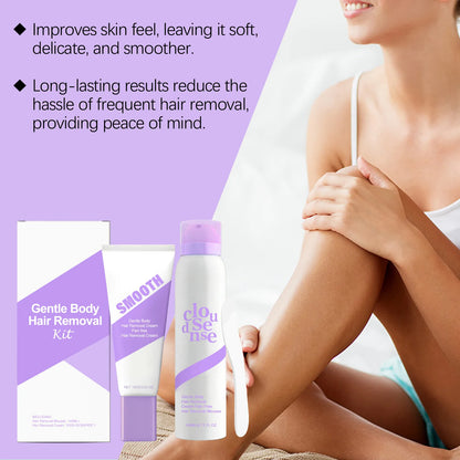 Smooth Body Hair Removal Kit Painless Removal Effective Repair after Shave Discomfort Easy Operate Full Body Use Hair Remove Set