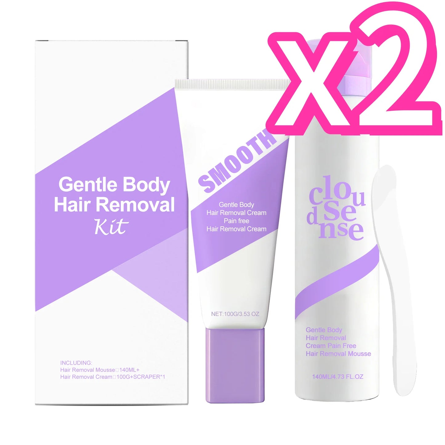 Smooth Body Hair Removal Kit Painless Removal Effective Repair after Shave Discomfort Easy Operate Full Body Use Hair Remove Set