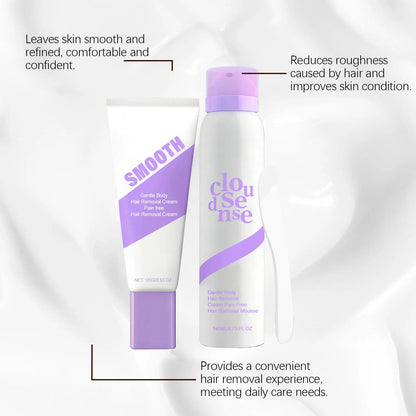 Smooth Body Hair Removal Kit Painless Removal Effective Repair after Shave Discomfort Easy Operate Full Body Use Hair Remove Set