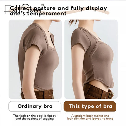 1/2PCS Women'S Posture Correction Bras Seamless Wireless Push up Bralette with Cross Back Support Female Lingerie