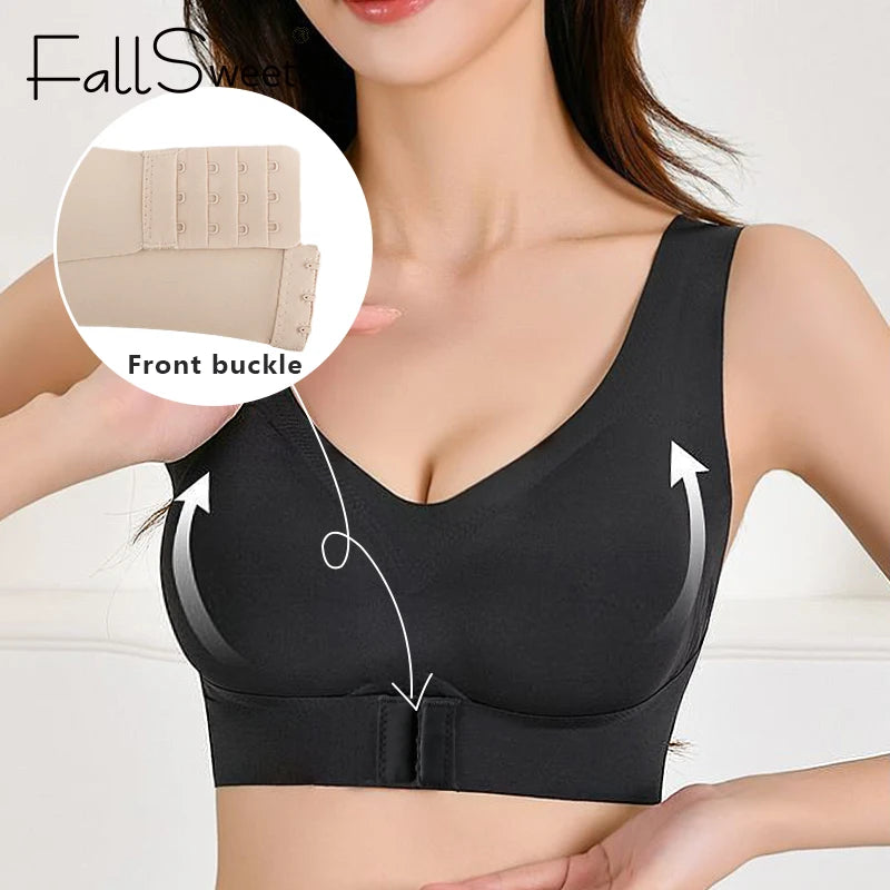 1/2PCS Women'S Posture Correction Bras Seamless Wireless Push up Bralette with Cross Back Support Female Lingerie